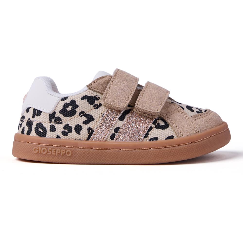 Gioseppo, Pantofi sport cu detalii stralucitoare si animal print, Negru, Maro, 27 EU