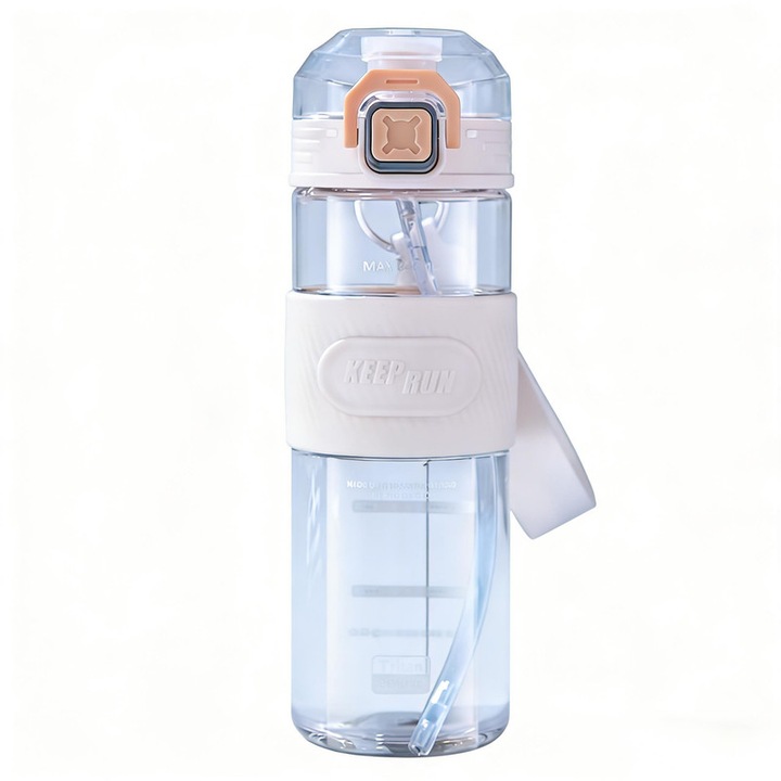 Бутилка за вода LISM, 640 мл, пластмасова, бяла