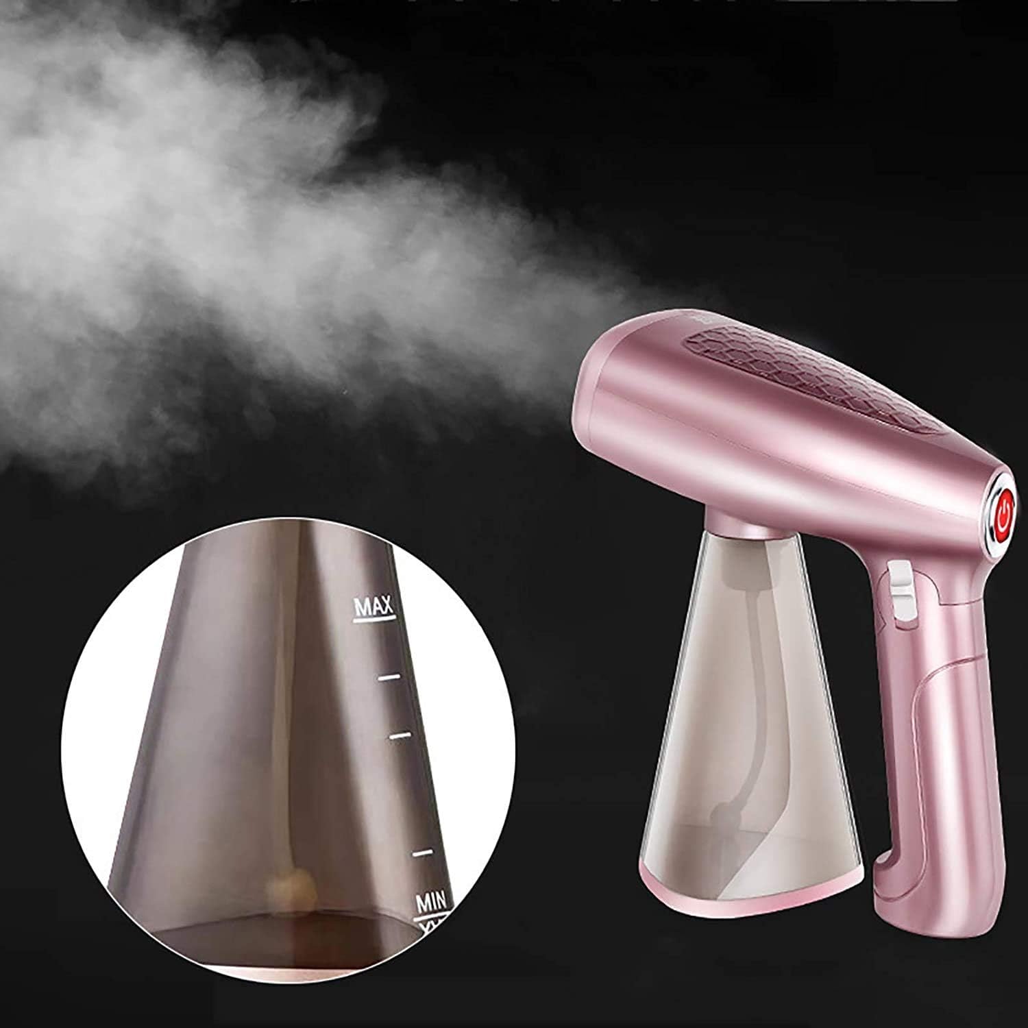 Aparat de Vapor pentru Haine Portabil, 1500W, Calcat Vertical si Orizontal, Rezervor 320ml, Culoare Roz Auriu (Rose Gold)