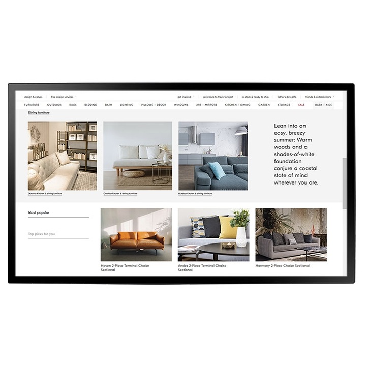 Monitor VA LED AG neovo 42.5" TX-4302, Full HD 1920 x 1080, VGA, DVI, HDMI, DisplayPort, Boxe Negru