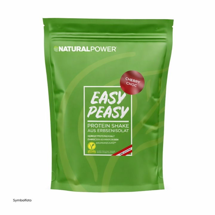 Proteina vegană din mazăre, Natural Power, aromă de cere, 500g, conținut ridicat de proteine, fără adaos de zahăr