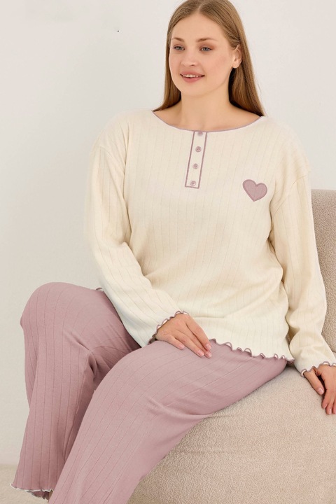 Pijama dama, Siyah Inci, Plus Size, croiala lejera