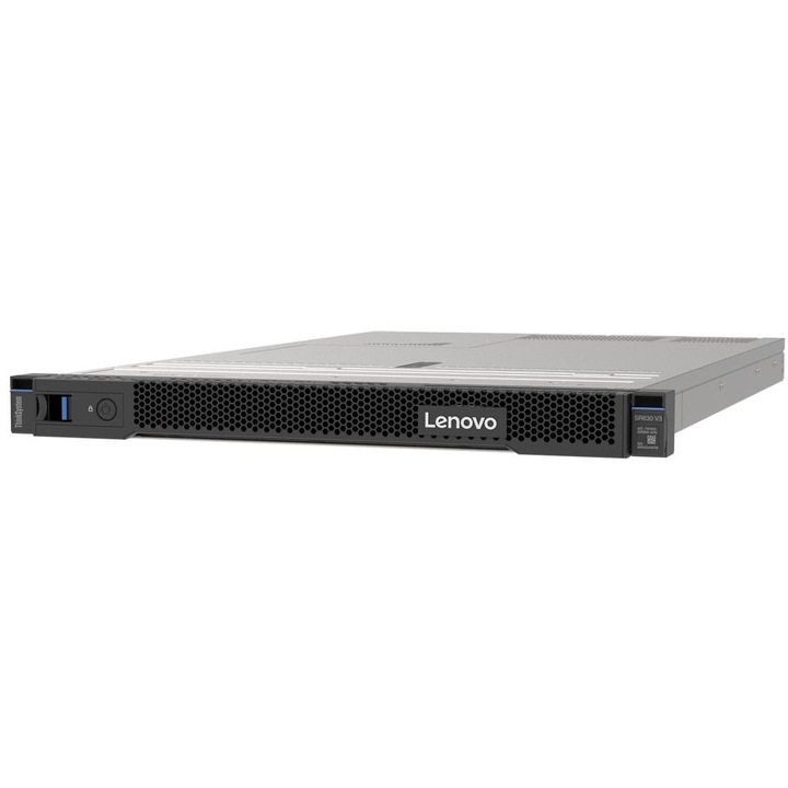 Сървър Lenovo ThinkSystem SR630 V3, Процесор Intel Xeon Silver 4510 (2.4GHz / 12 core), 32GB DDR5 4800 MHz RDIMM, Без твърд диск, 2 x 750 W