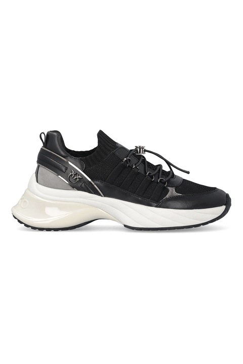 Pinko, Спортни обувки Ariel с еко кожа, Черен/Мръснобял