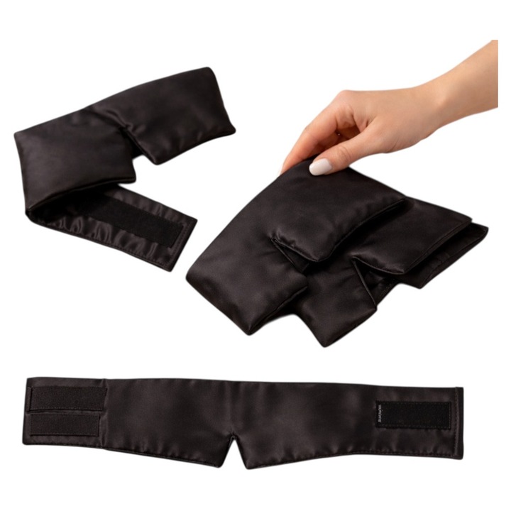 Kопринена маска за сън King Size – 100% Mulberry коприна (22 Momme) Черна перла