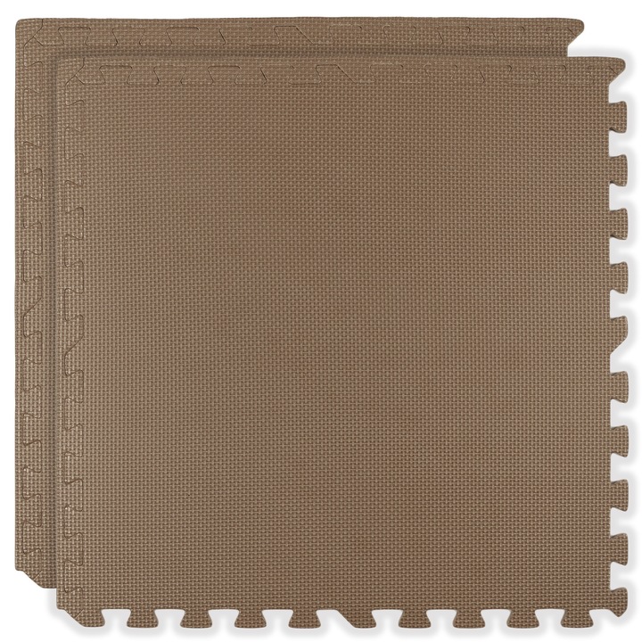 Covoraș din spumă Humbi, set puzzle, 2 piese, bej închis, 120x60x1cm