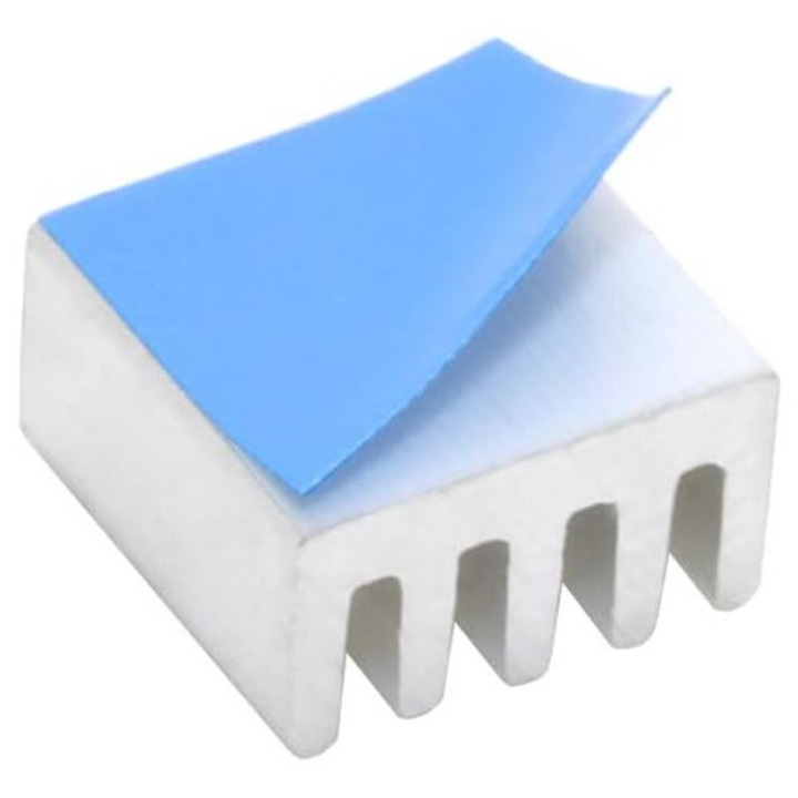 Radiator din aluminiu cu pad adeziv, Pentru răcirea componentelor electronice, 8.8x8.8x5 mm
