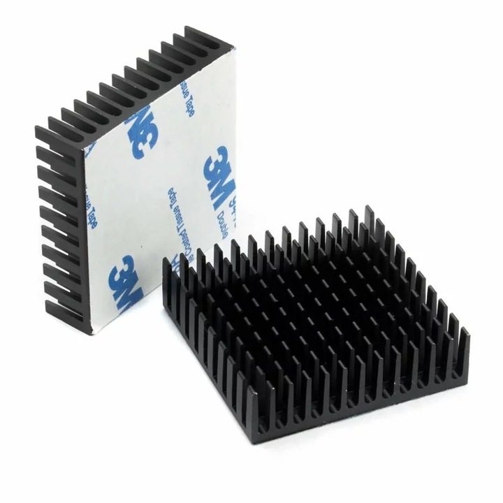 Radiator de răcire din aluminiu cu pad termoconductor adeziv, 40x40x11 mm