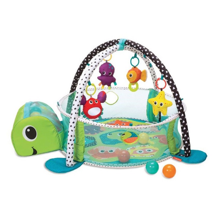 Covor de joaca 2in1 Infantino, piscina cu bile, 40 bile, multicolor