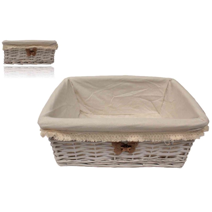 Ladă de Răchită Albă 68-62/L - 46*32*H18, 5cm