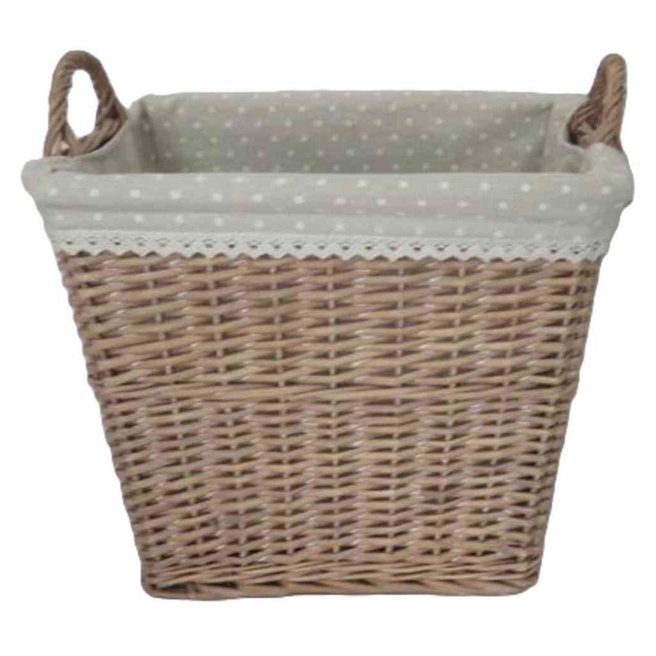 Accesoriu decorativ Coș de rufe din răchită, textil, dreptunghiular 38*28*33cm 68-SZT-50