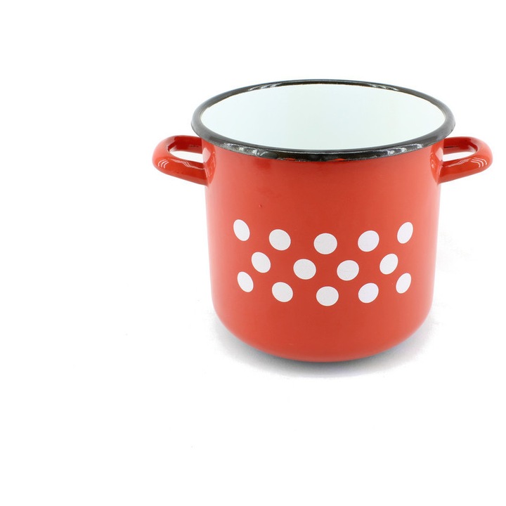 Oală Emailată Decor Roșu 17cm 3.25 Litri