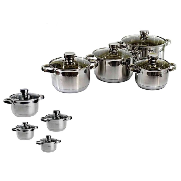 Комплект тенджери Inox Edenberg 8 части (4 тенджери + 4 капака) FR-1154 (4/#)