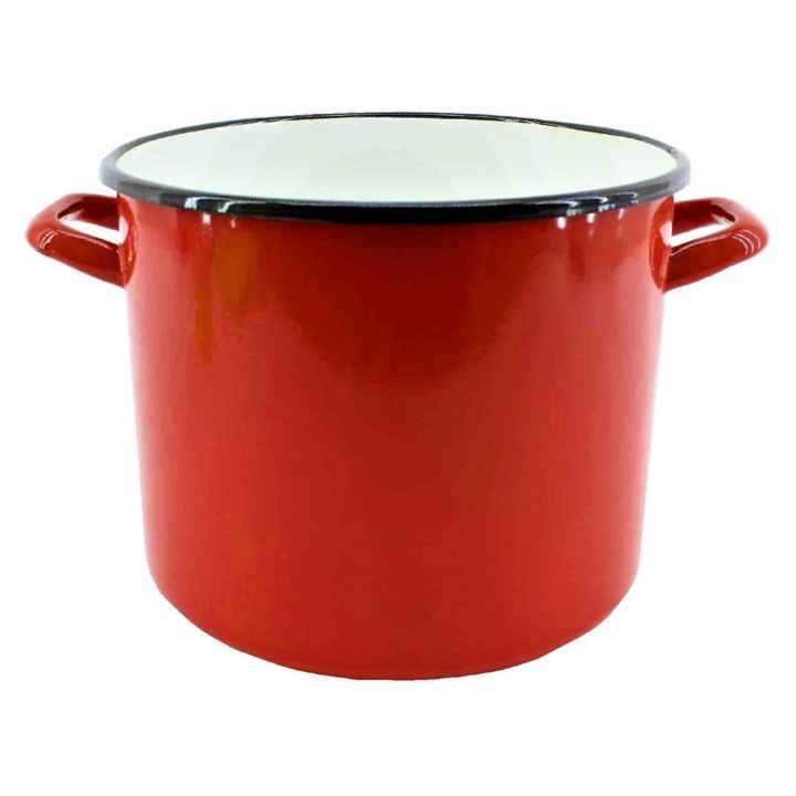 Oală Emailată Roșie 15cm 2.25 Litri