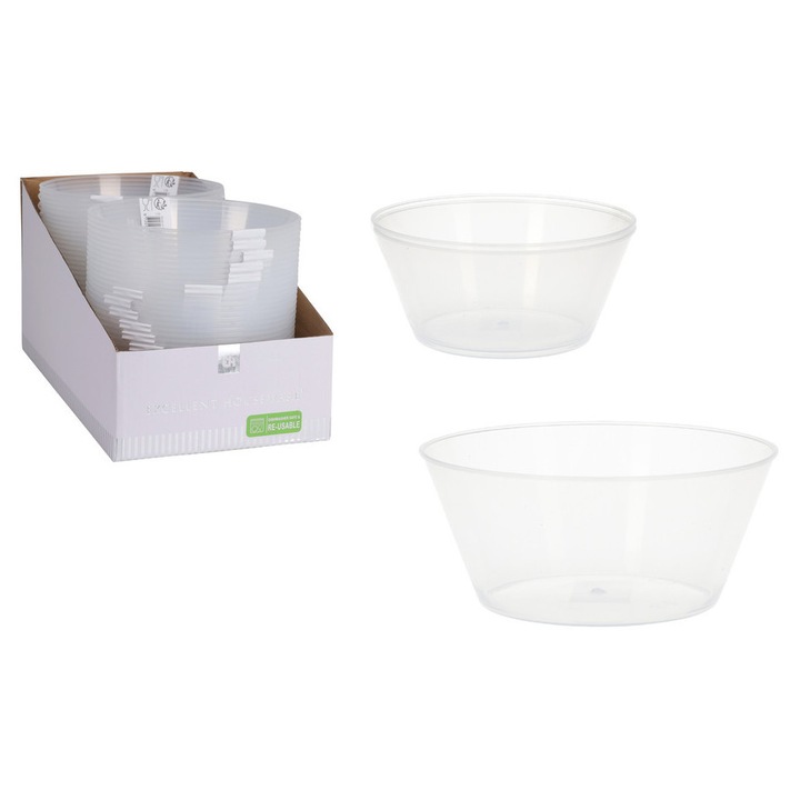 Platou petrecere transparent, 2 bucăți, 750ml 178000600