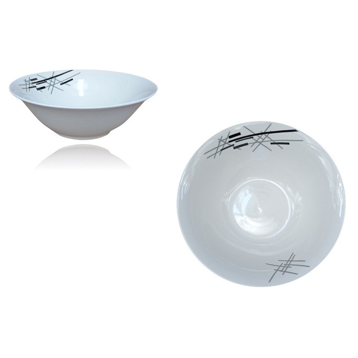 Bol pentru supă, rotund, decorat, 18*7cm