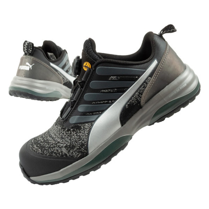 Pantofi de lucru Puma Charge Black Disc Low S1P ESD HRO SRC, Negri BOA, Multicolor
