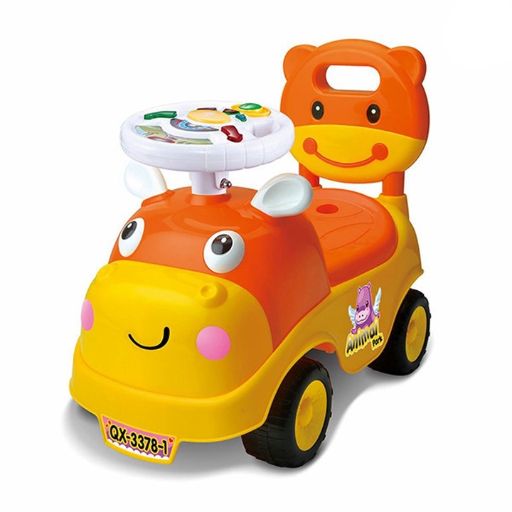 EmonaMall W3596 lábbal hajtós gyermek jármű, zenés, 15 kg-ig, narancssárga