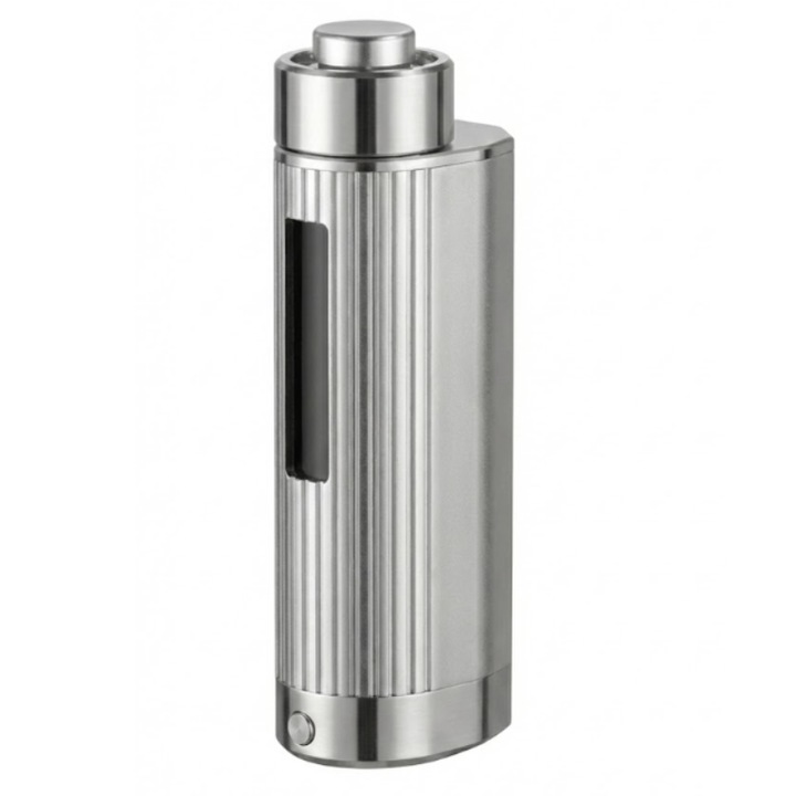 Scrumiera portabila cu bricheta electrica USB – pentru masina, birou si spatii inchise, 120x43x49, culoarea silver