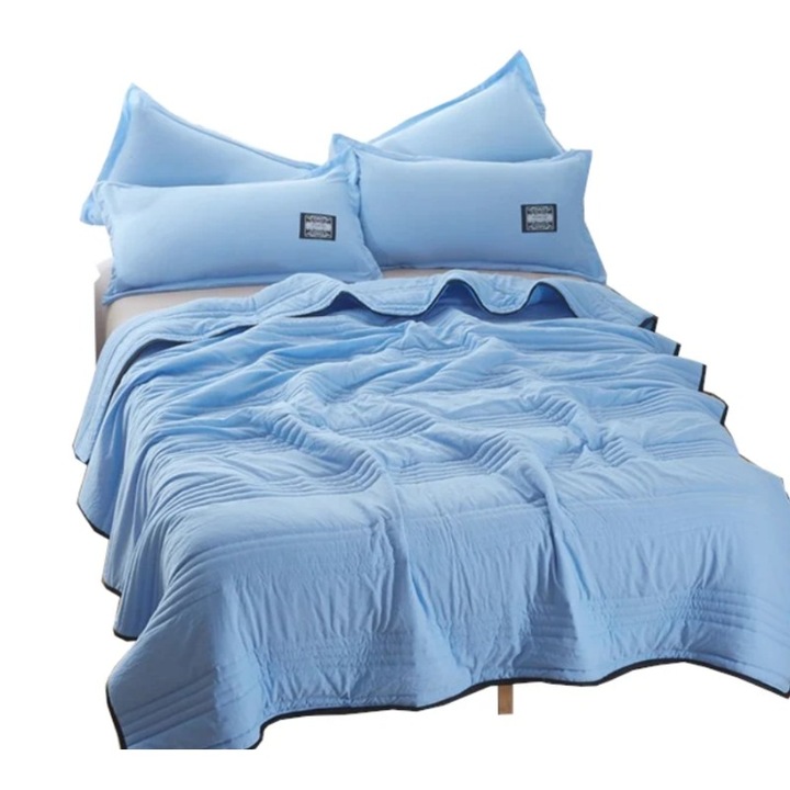 Pilota subtire cu dungi, 200x230cm, albastra