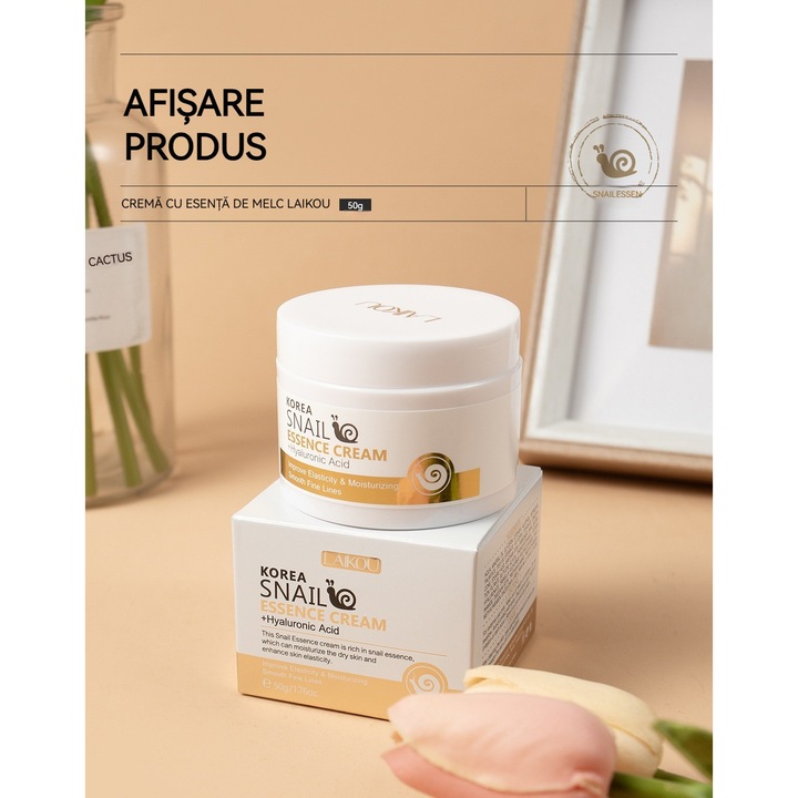 Laikou Arckrém Csiga Kivonattal, 50 g, Intenzív Hidratálás, Ránctalanító, Minden Bőrtípusra