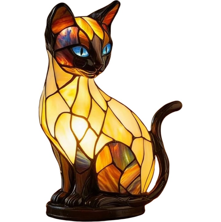 Lámpa, macska design, meleg fény, strapabíró anyag, kompakt méretek