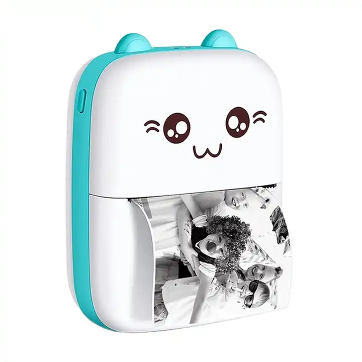 Kit imprimanta foto, imprimanta termica wireless, portabila, Bluetooth, fara cerneala, design compact