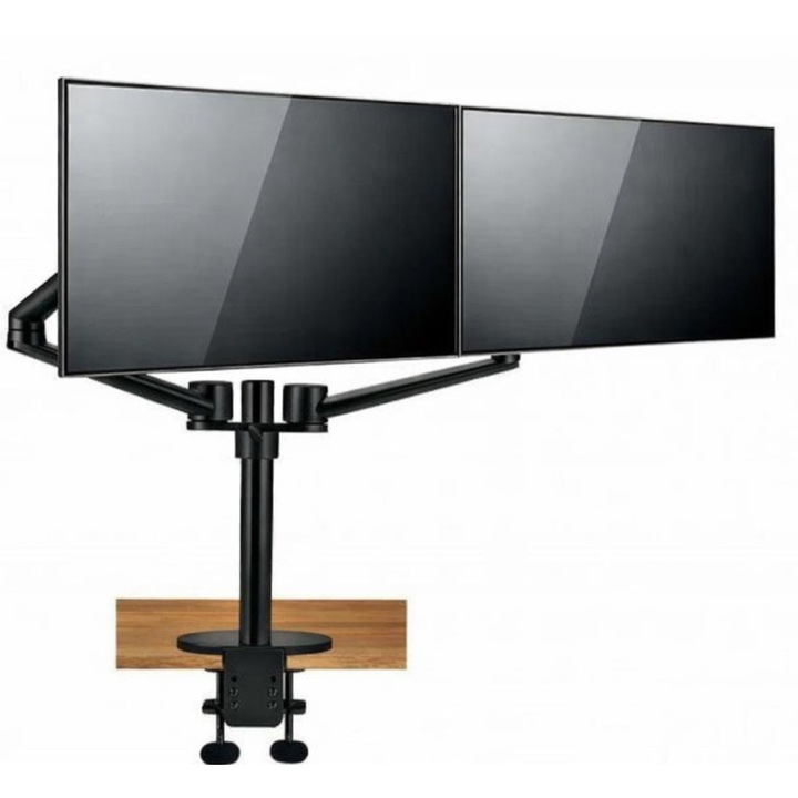 Suport dual pentru monitor Spire CG-UGOL-2B, 27", negru