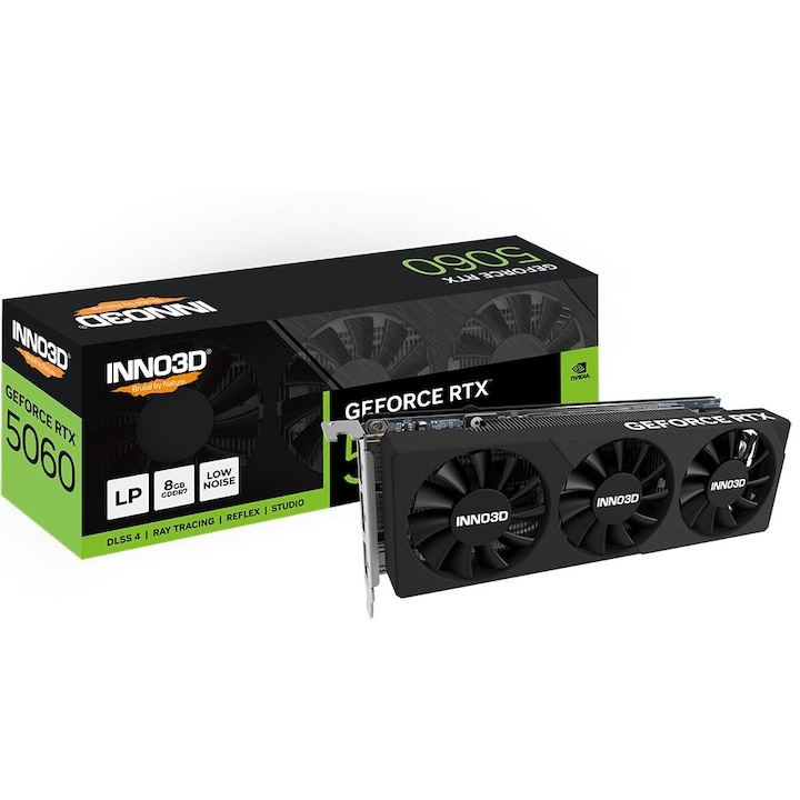 Placa video Inno3D GeForce RTX5060, 8GB, GDDR7, 128bit, Low Profile, 1xHDMI, 2xDisplayPort