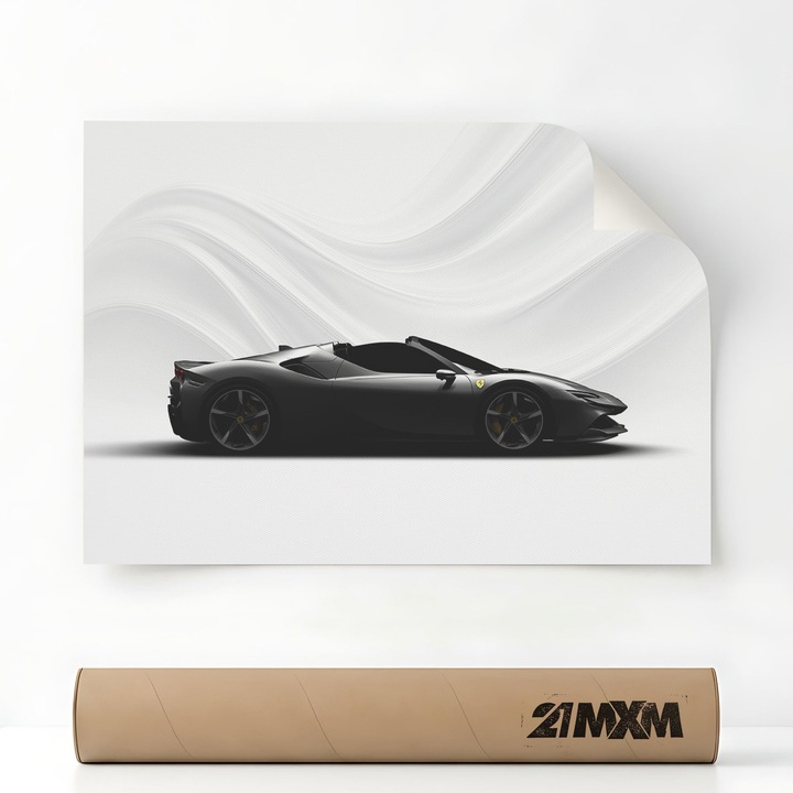 1818 SF90 Spider, Премиум Автомобилна картина върху платно – Минималистичен дизайн, 30 x 40 см, Без рамка