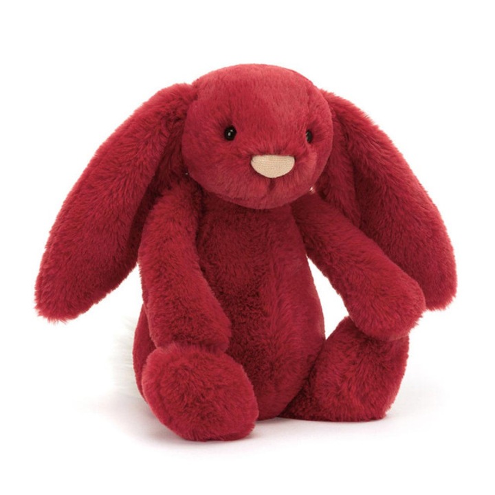 Jucarie de plus Bonnie Rabbit, 31cm, rosu, set de plus