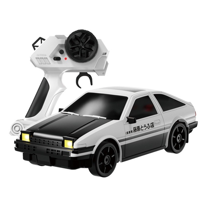 Masinuta de drift cu telecomanda, 1:24, 4WD, 2 baterii reincarcabile, LED-uri functionale, pentru suprafete netede