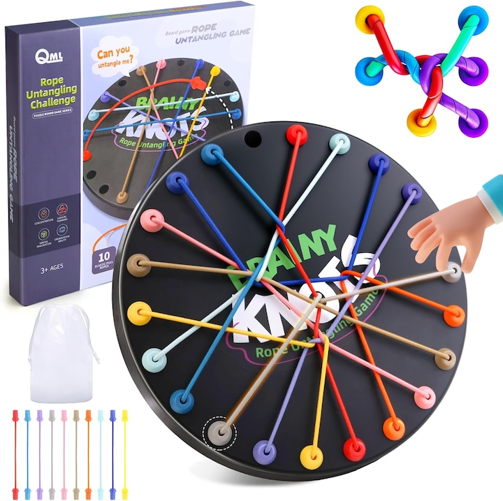 Настолна игра Bedee, Brainy Knots, 3 нива на трудност, 2-4 играчи, многоцветна
