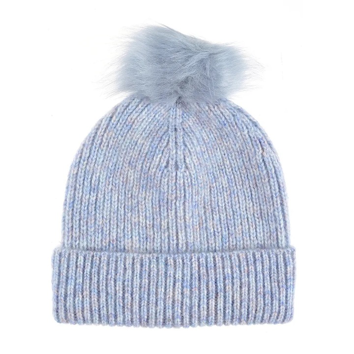 Caciula beanie bleu cu mot