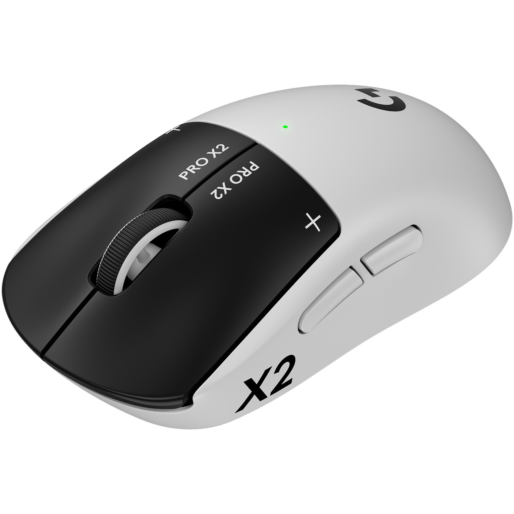 Mouse gaming wireless Logitech PRO X2 Superstrike, 44000 DPI, senzor Hero 2, Alb/Negru