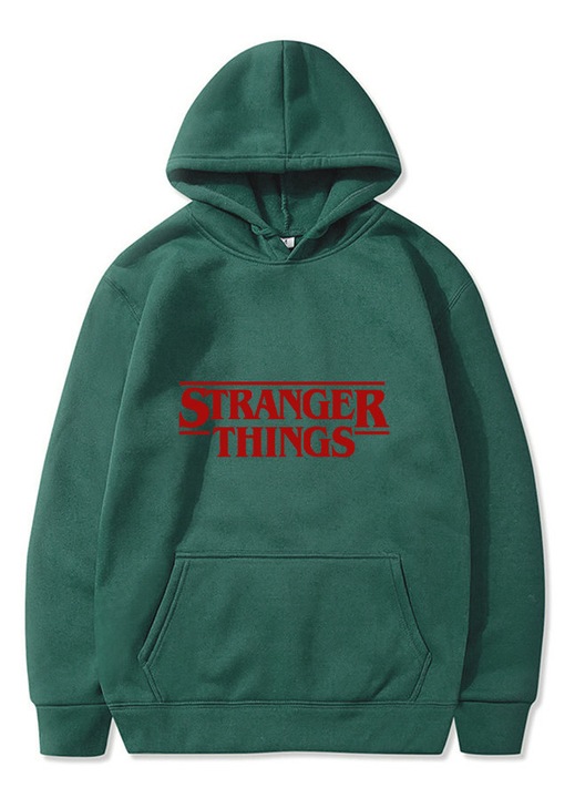Hanorac barbati cu gluga Stranger Things, verde, Verde