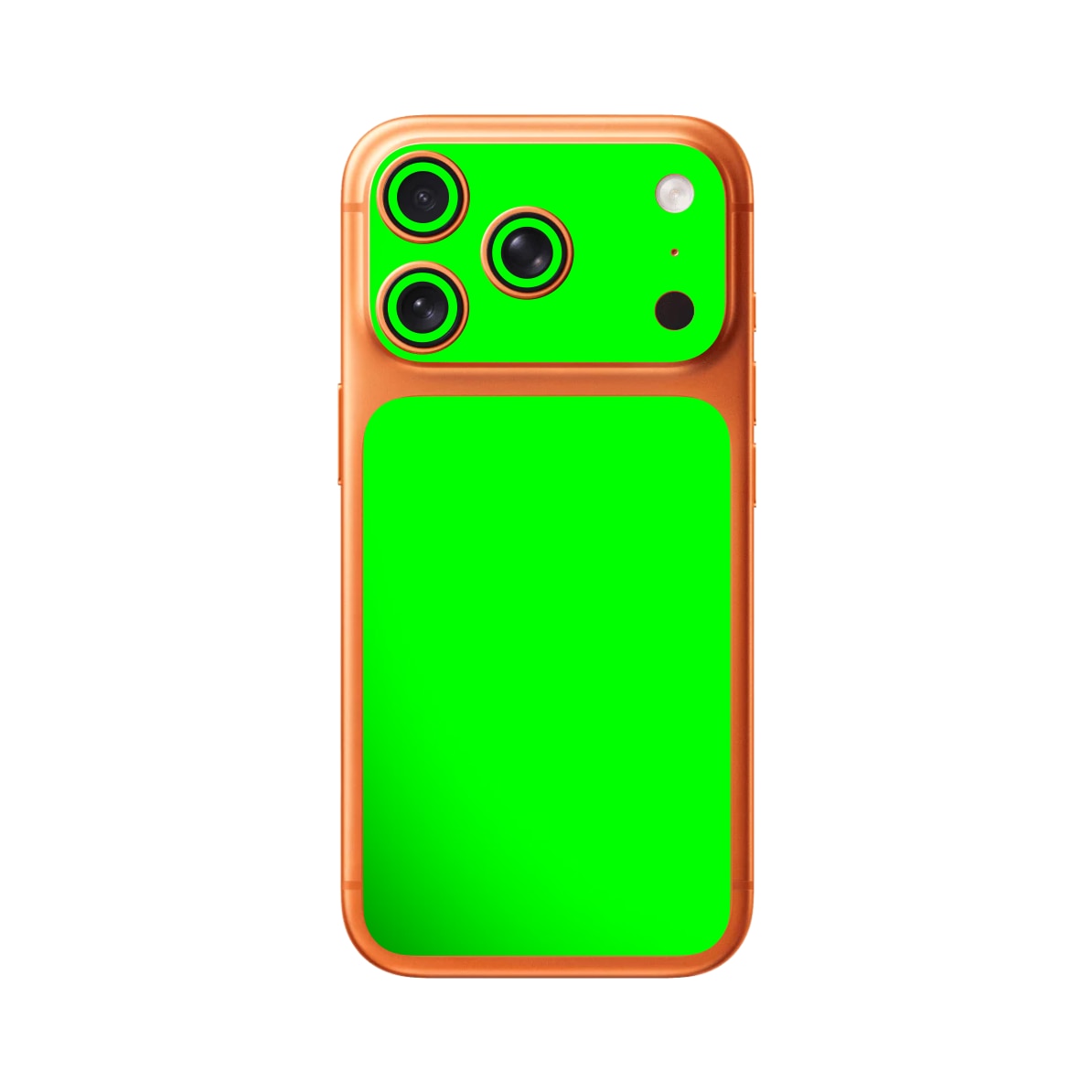 Folie iSkinz pentru Apple iPhone 17 Pro Max - Neon Verde, Simple Cut, Skin Adeziv Full Cover, Protectie Carcasa Spate si Laterale