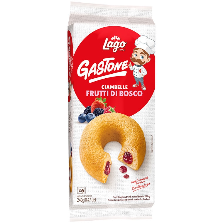 Gogosi Lago Ciambelle Cu Gem De Fructe De Padure, 6X40g