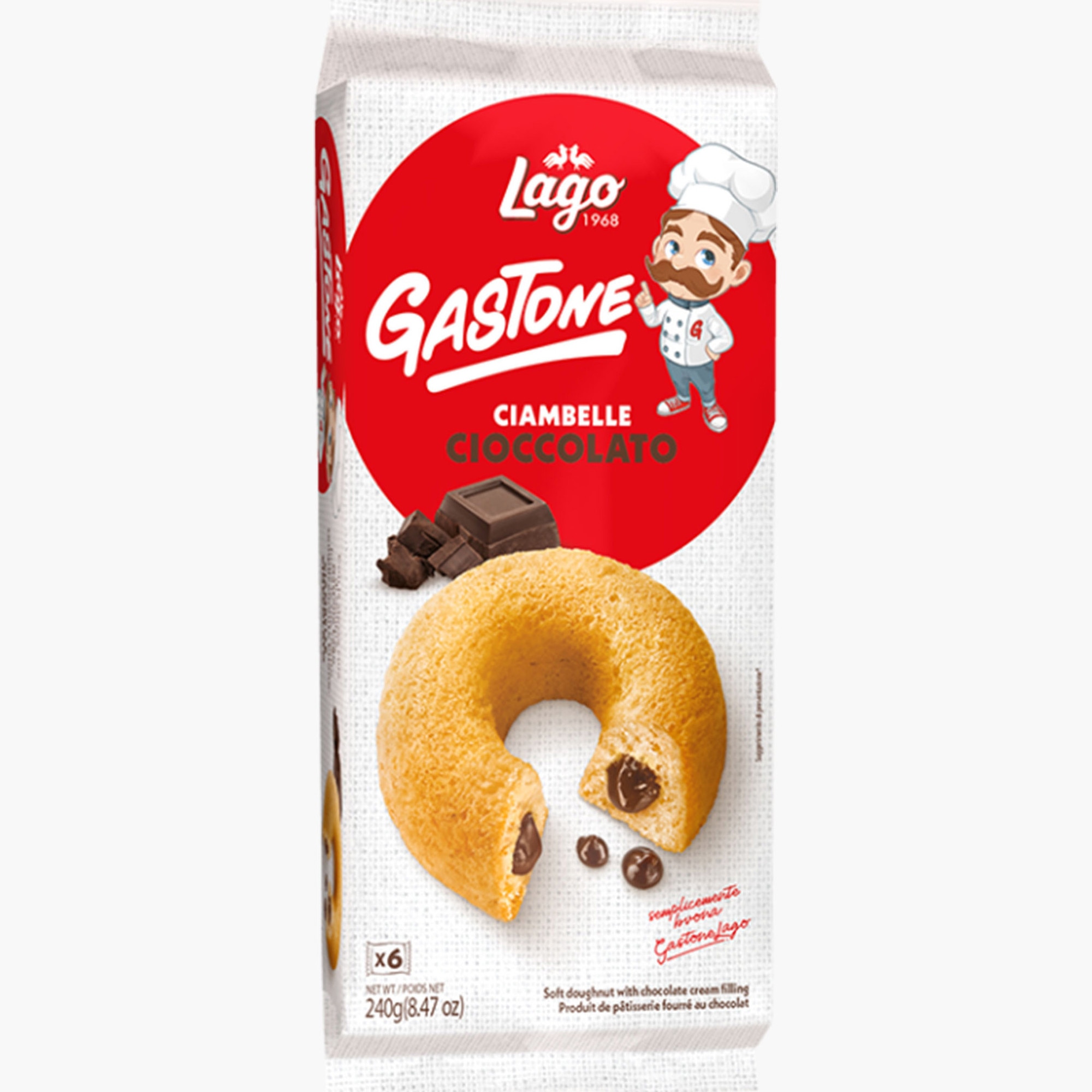 Gogosi Lago Ciambelle Cu Umplutura De Ciocolata, 6X40g