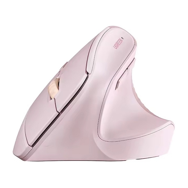 Maus wireless Ugreen M571, 2.4G, 4000 DPI, roz, 124.86x77.74mm, set cu receptor USB