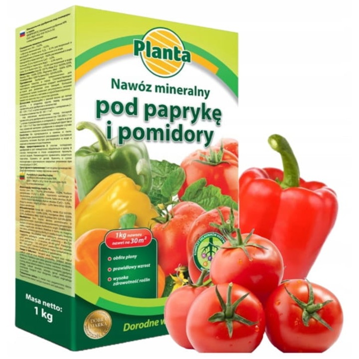 Ingrasamant mineral Planta 1kg pentru ardei si rosii, granulat, continut ridicat de potasiu, magneziu si sulf