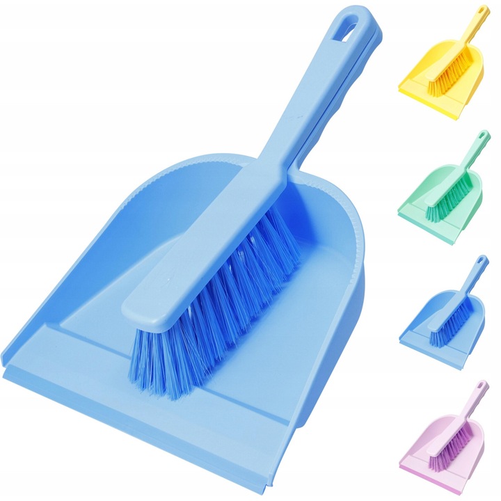 Set zmiotca si faras plastic, Koopman, design modern, culori pastelate, 33x22cm