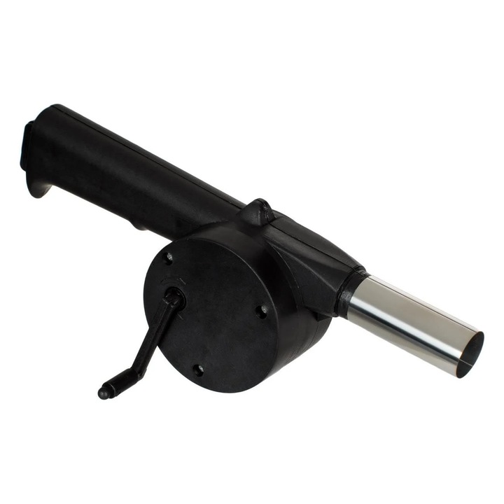 Духалка за разпалки, Пластмаса, Метал, Компактна, Лека, Метален накрайник, 26x5x8 см, Черен