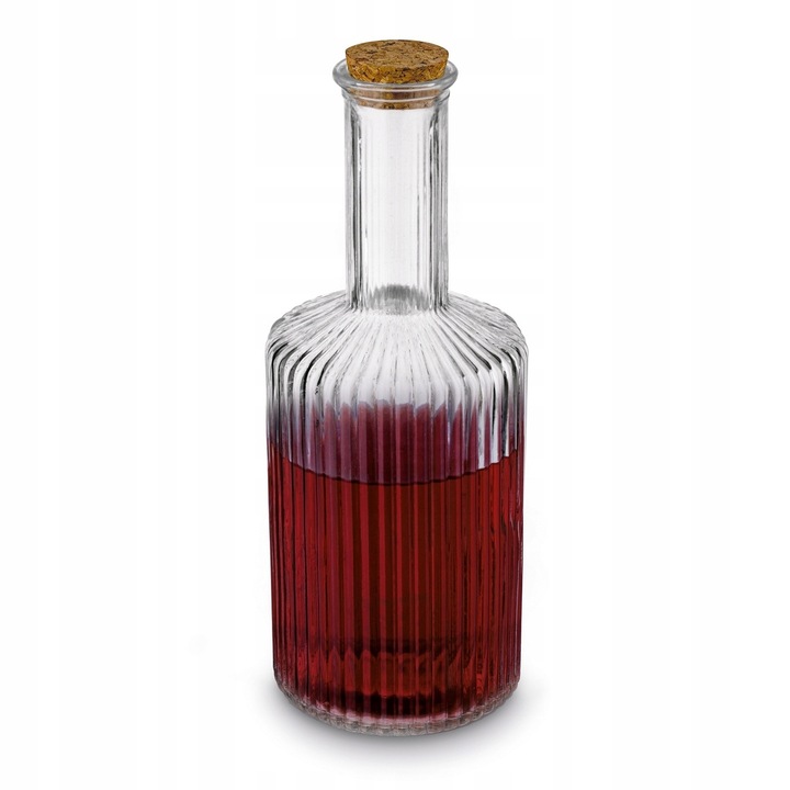 Стъклена гарафа с тапа, 500 мл, прозрачна, комплект 1 бр.