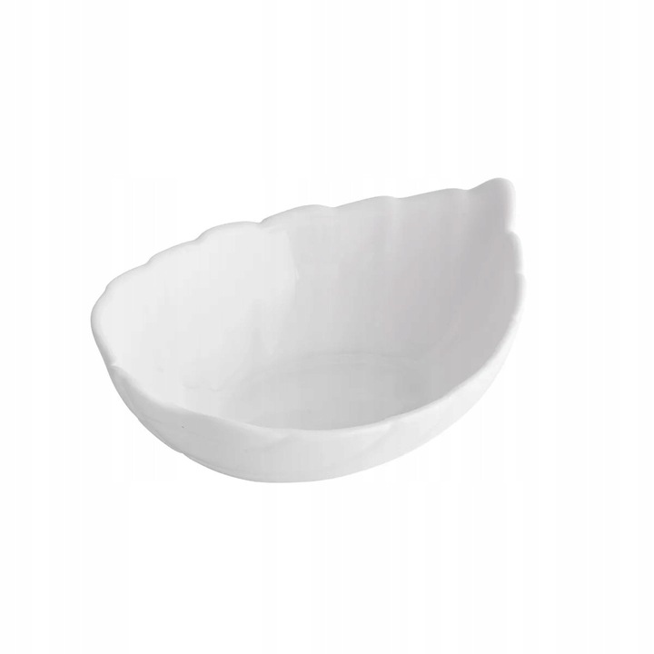 Bol salatera Altom Nocturn White, 200ml, 14x10.5x5.5cm, alb, forma de frunza