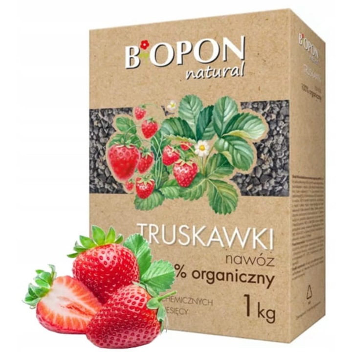 Ingrasamant organic pentru capsuni 1kg Biopon Natural, formula granulata, 100% ingrediente organice, pentru fertilizarea capsunilor
