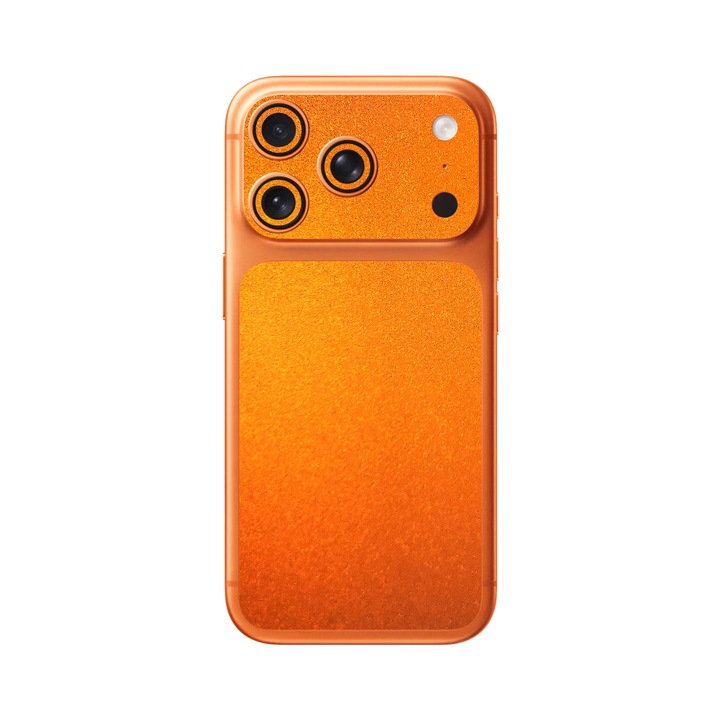Folie iSkinz pentru Apple iPhone 17 Pro Max - Tangerine Dream, Simple Cut, Skin Adeziv Full Cover, Protectie Carcasa Spate si Laterale