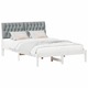 Cadru de pat vidaXL, cu tablie tapitata cu headboard Alb 135 x 190 cm