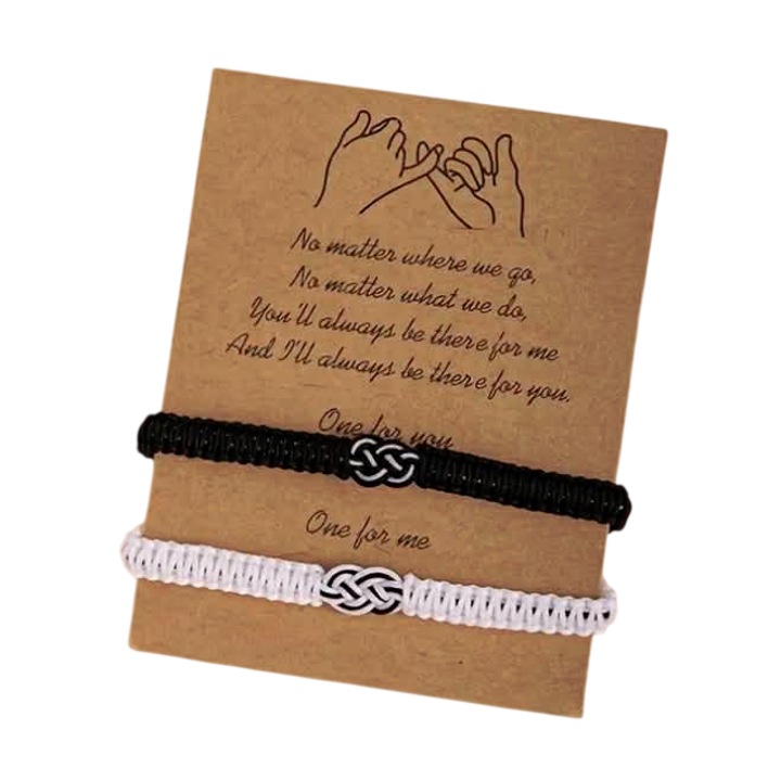 Páros karkötő, férfi, női, végtelen csomó, állítható méret, Valentin nap, szerelem, barátság, fémmentes ékszer, allergiásoknak is r477