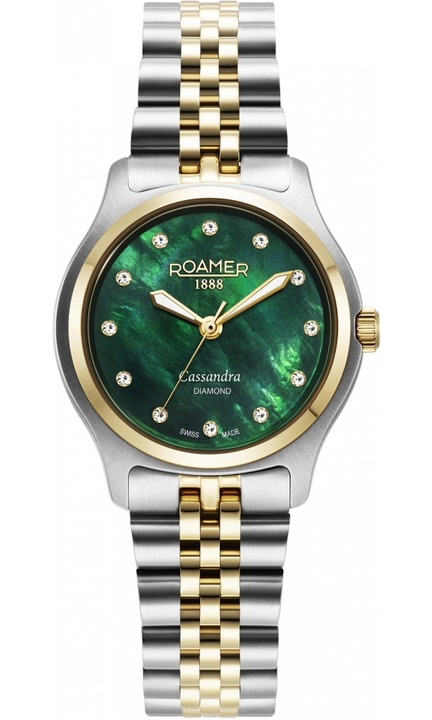 Ceas de dama ROAMER 626847 47 59 20 verde clasic cu diamante